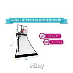 Rolbak Gold Foldable Basketball Return Net with 1 Refillable Water Tube, Webbing