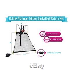 Rolbak Platinum Basketball Return Net with 4 Refillable Water Bags