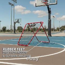 Solo Assist Basketball Rebounder, Adjustable Frame Rubber Grip Feet and Sandbags