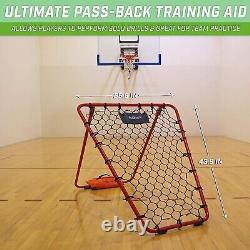 Solo Assist Basketball Rebounder, Adjustable Frame Rubber Grip Feet and Sandbags