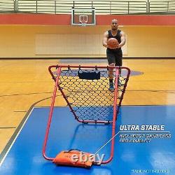 Solo Assist Basketball Rebounder, Adjustable Frame Rubber Grip Feet and Sandbags