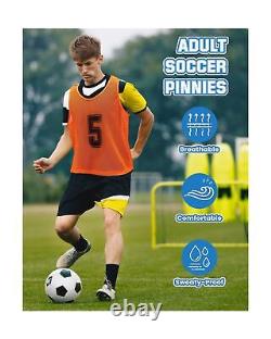 Suhine 48 Pcs Pinnies for Sports Double Soccer Penny Soccer Pinnies Scrimmage