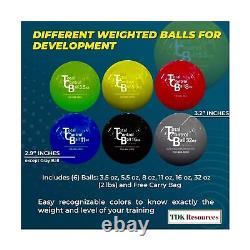 Total Control Sports Weighted Plyo Ball Set Includes 3.5, 5.5, 8, 11, 16, & 3