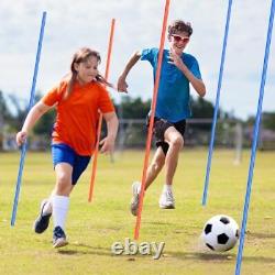 Training Agility Poles 5ft Adjustable Soccer Training Poles 10 Orange, Blue