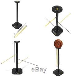Training Basketball Dribble Stick with 4 Dribble Adjustable Arms & Drill Guide