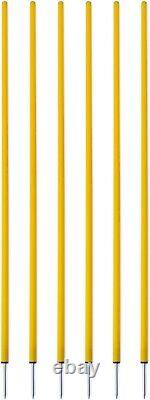 Versatile 5-Foot Yellow Coaching Poles Set of 6 for All Sports Training