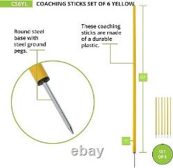 Versatile 5-Foot Yellow Coaching Poles Set of 6 for All Sports Training