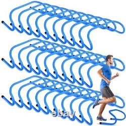 Wettarn 30 Pcs 6 Speed Hurdles Agility Training Hurdles Plyometric Blue