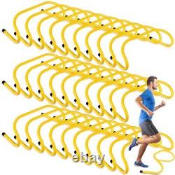 Wettarn 30 Pcs 6 Speed Hurdles Agility Training Hurdles Plyometric Yellow