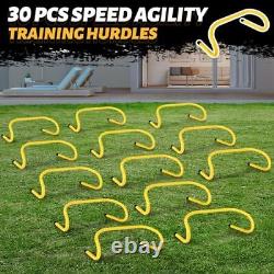 Wettarn 30 Pcs 6 Speed Hurdles Agility Training Hurdles Plyometric Yellow