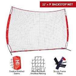 ZELUS 12x 9ft Barricade Backstop Sports Barrier Nets for Lacrosse Basketball