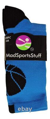 (electricblue/black, m) MadSportsStuff Basketball Socks with Basketball Logo