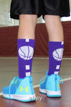 (electricblue/black, m) MadSportsStuff Basketball Socks with Basketball Logo